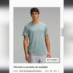 lululemon athletica Grey Eucalyptus Short Sleeve Tee